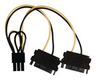 Power verloop 2 x S-ATA ->PCI-E 6 pin